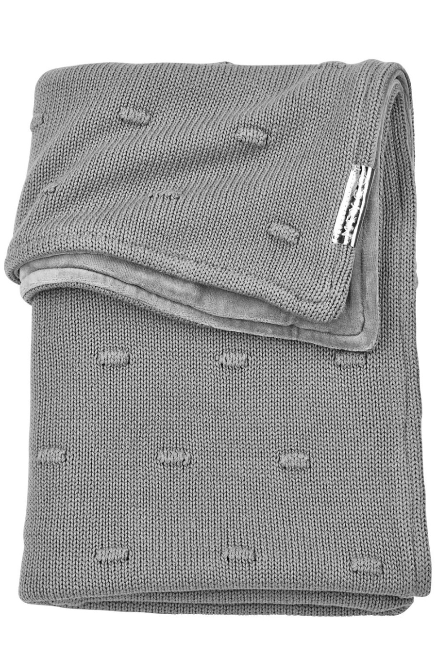 Slapen Meyco Baby | Ledikant Deken Knots Velvet - Grey - 100X150Cm