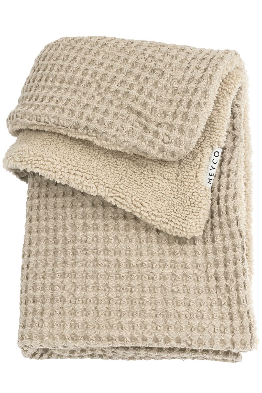 Slapen Meyco Baby | Wiegdeken Wafel Teddy - Sand - 75X100Cm