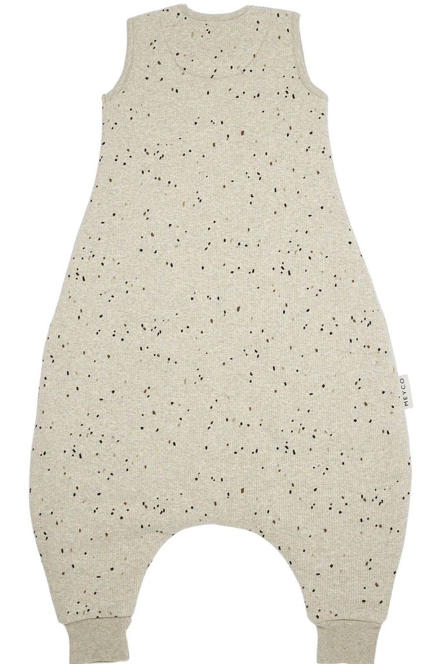 Slapen Meyco Baby | Baby Winter Slaapoverall Jumper Rib Mini Spot - Sand Melange - 104Cm