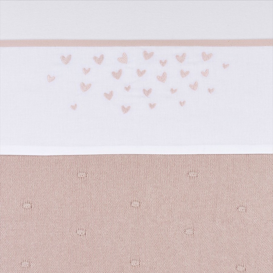 Slapen Meyco Baby | Ledikant Laken Hearts - Soft Pink - 100X150Cm