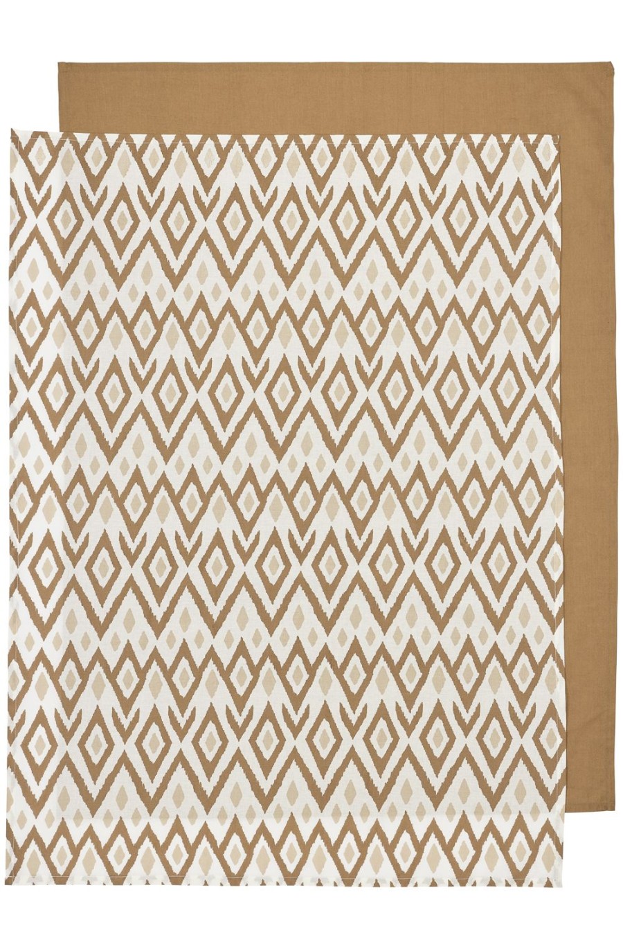 Slapen Meyco Baby | Wieglaken 2-Pack Ikat - Sand/Toffee - 75X100Cm