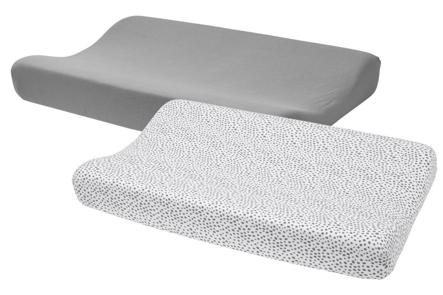 Verzorgen Meyco Baby | Aankleedkussenhoes 2-Pack Cheetah/Uni - Grey - 50X70Cm