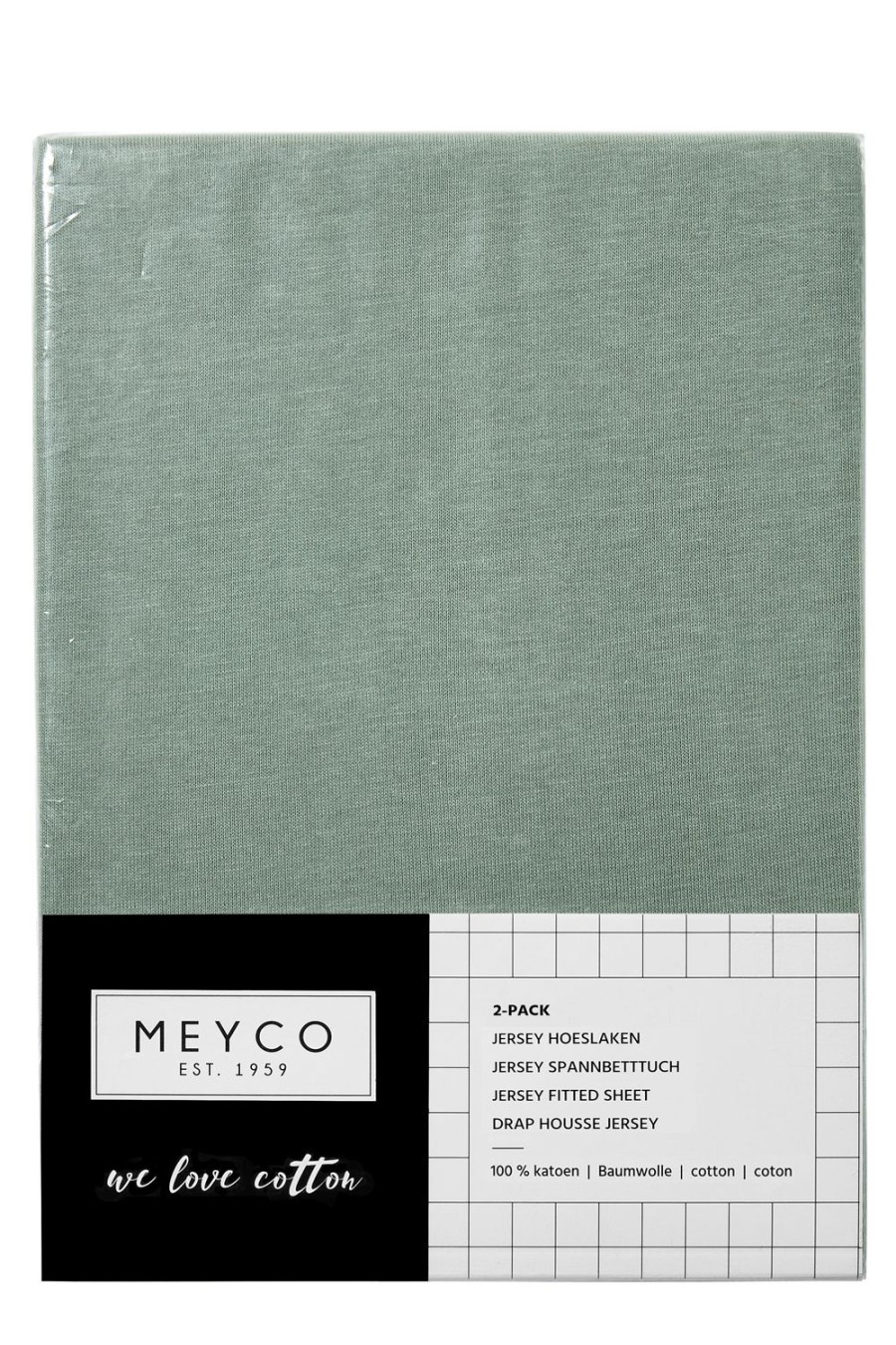 Slapen Meyco Baby | Hoeslaken Juniorbed 2-Pack Uni - Stone Green - 70X140/150Cm