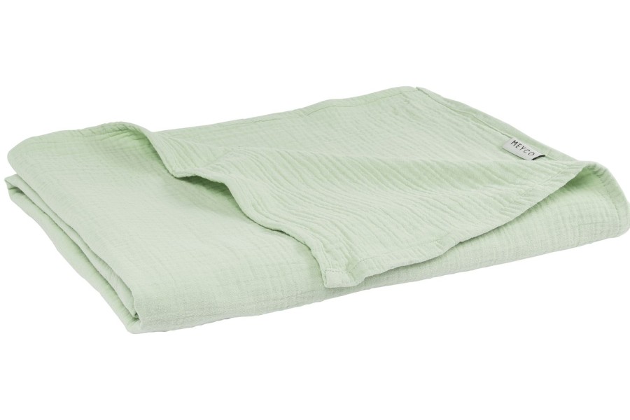 Slapen Meyco Baby | Deken Pre-Washed Hydrofiel Uni - Soft Green - 140X200Cm