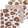 Verzorgen Meyco Baby | Monddoekjes 3-Pack Hydrofiel Cheetah/Panter - Camel - 30X30Cm