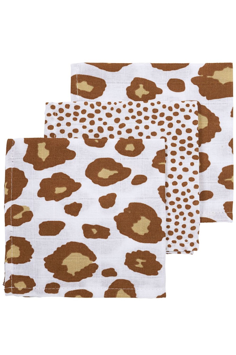 Verzorgen Meyco Baby | Monddoekjes 3-Pack Hydrofiel Cheetah/Panter - Camel - 30X30Cm