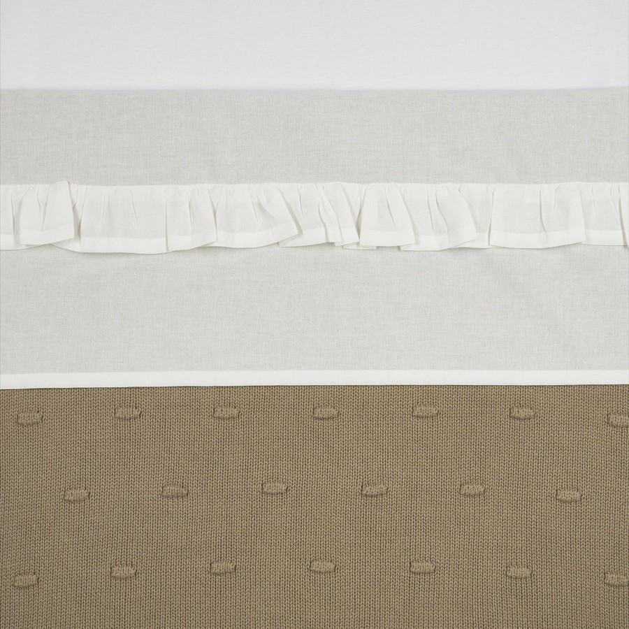 Slapen Meyco Baby | Wieglaken Ruffle - Offwhite - 75X100Cm