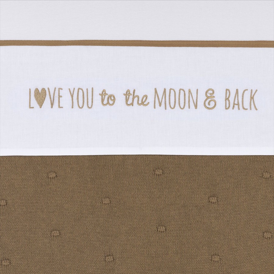 Slapen Meyco Baby | Wieglaken Love You To The Moon & Back - Toffee - 75X100Cm