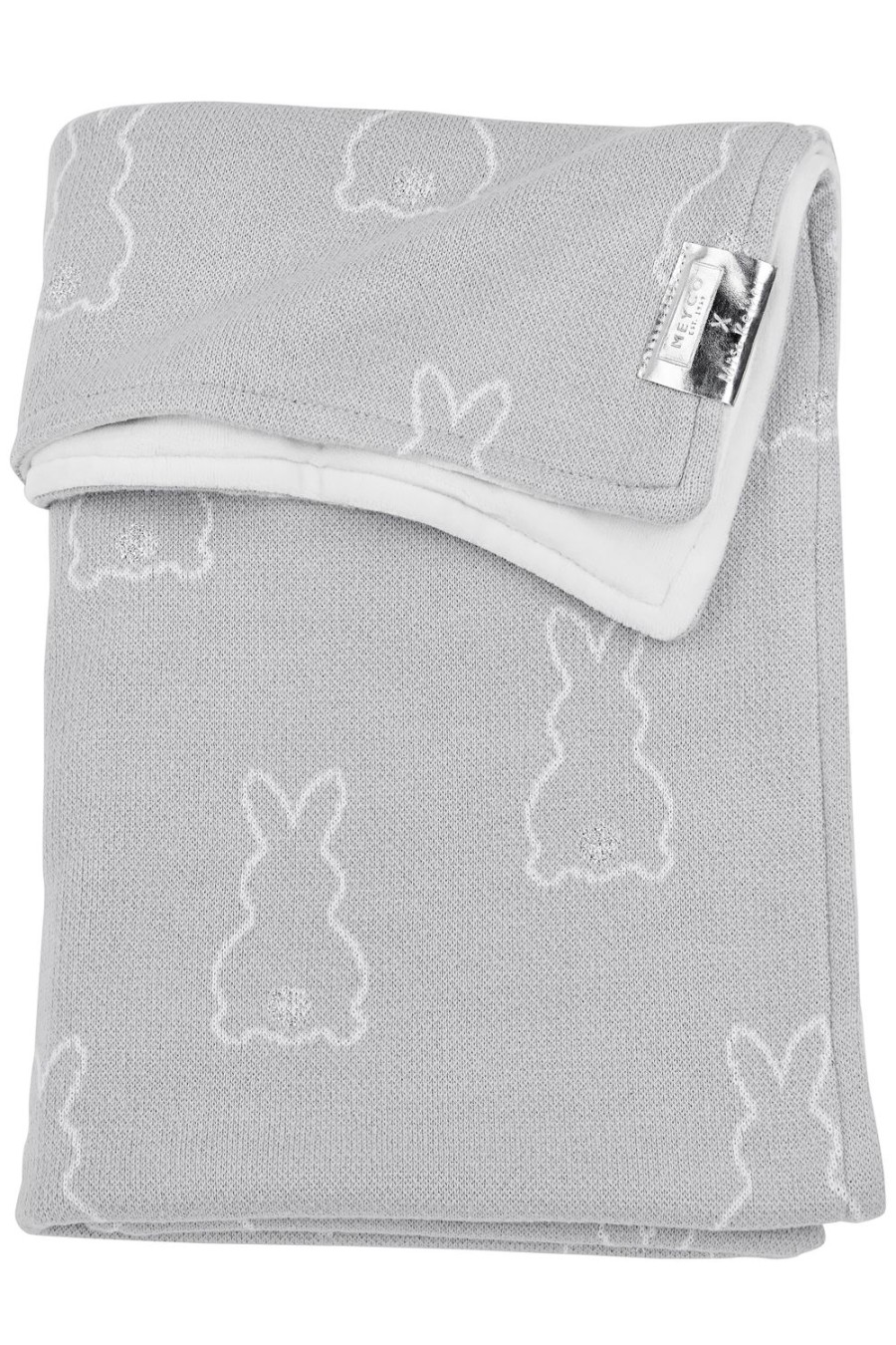 Slapen Meyco Baby | Ledikant Deken Rabbit Velvet - Silver - 100X150Cm