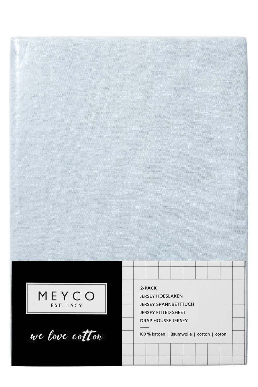 Slapen Meyco Baby | Hoeslaken Wieg 2-Pack Uni - Light Blue - 40X80/90Cm