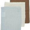 Verzorgen Meyco Baby | Washandjes 3-Pack Pre-Washed Hydrofiel Uni - Offwhite/Light Blue/Toffee - 20X17Cm