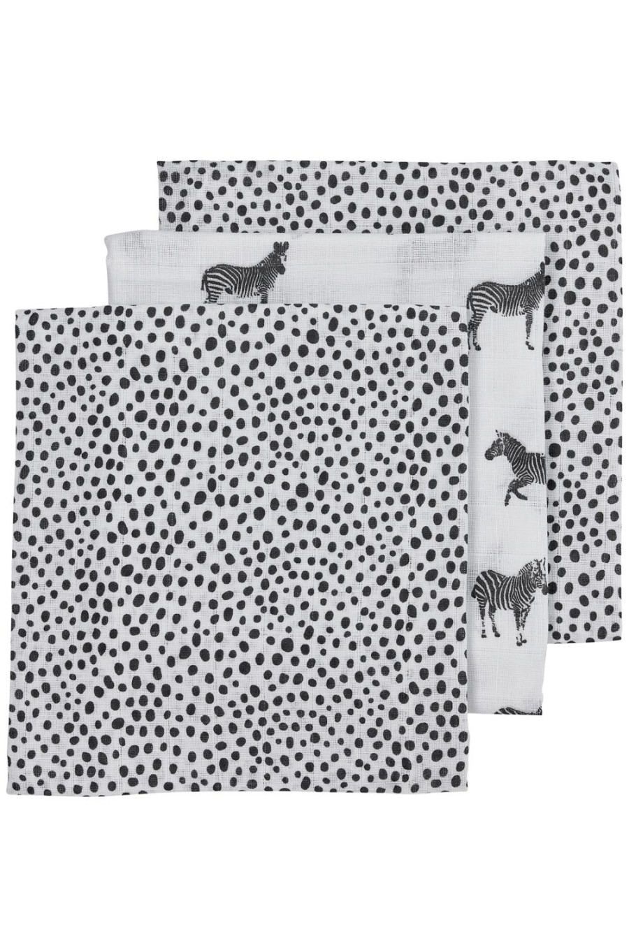 Verzorgen Meyco Baby | Hydrofiele Doeken 3-Pack Zebra Animal - Black - 70X70Cm