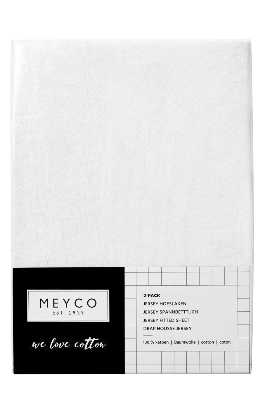 Slapen Meyco Baby | Hoeslaken Juniorbed 2-Pack Uni - White - 70X140/150Cm