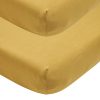 Slapen Meyco Baby | Hoeslaken Wieg 2-Pack Uni - Honey Gold - 40X80/90Cm