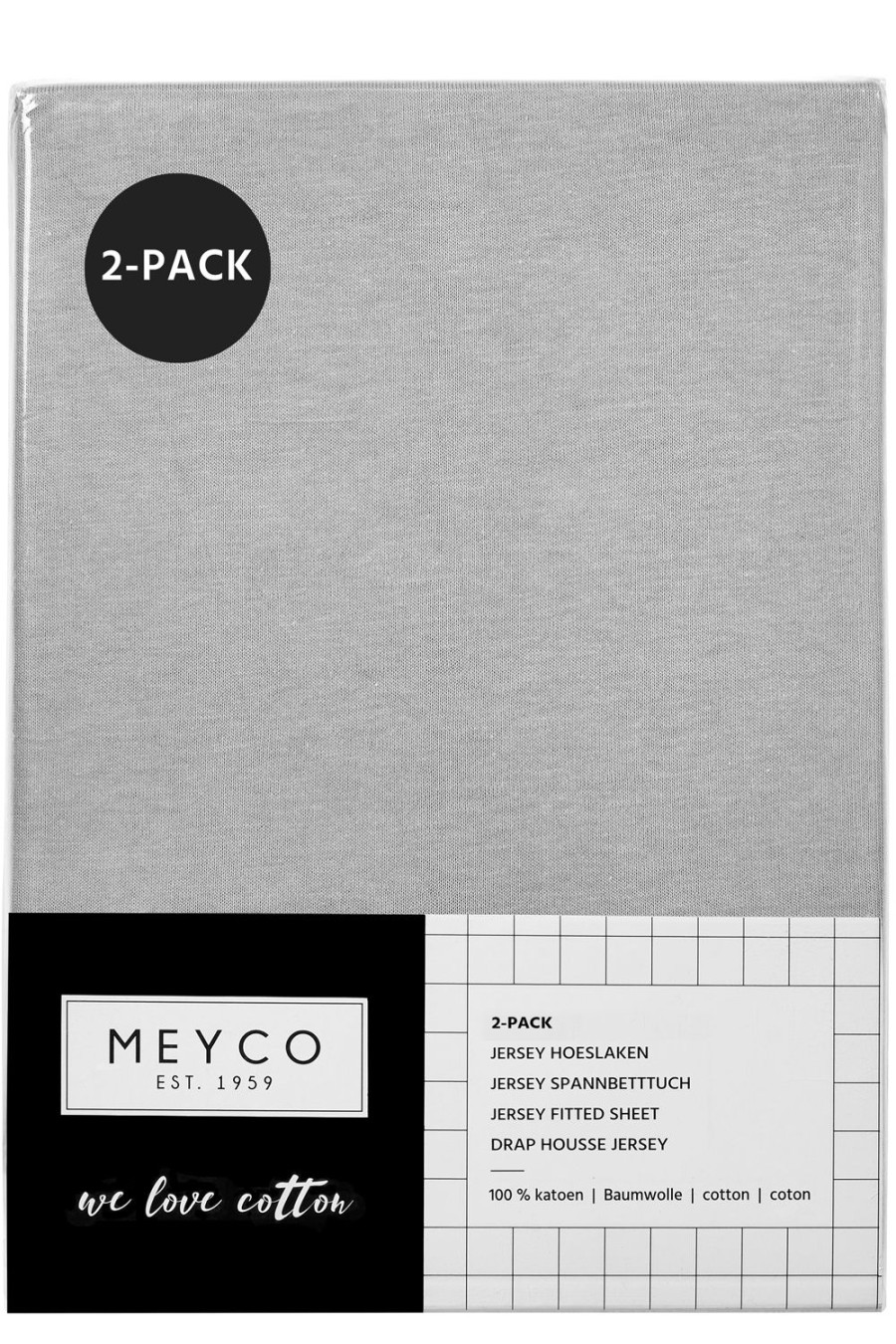 Slapen Meyco Baby | Hoeslaken Juniorbed 2-Pack Uni - Light Grey - 70X140/150Cm