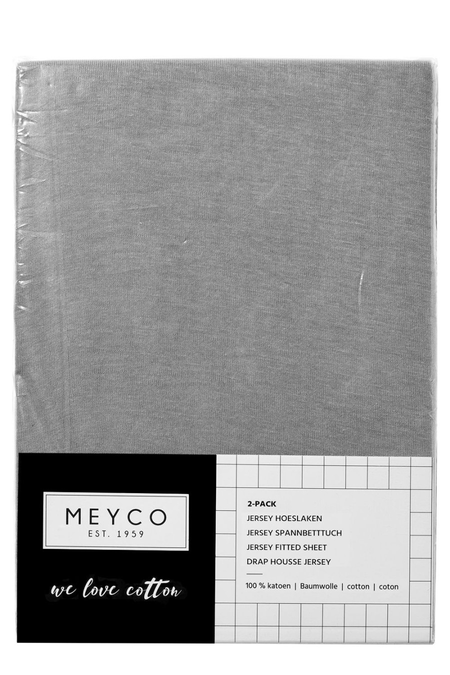 Slapen Meyco Baby | Hoeslaken Wieg 2-Pack Uni - Grey - 40X80/90Cm