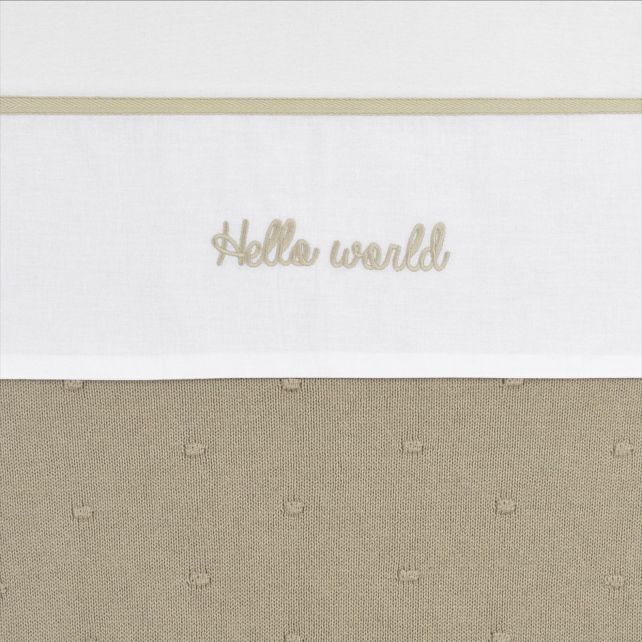 Slapen Meyco Baby | Ledikant Laken Hello World - Sand - 100X150Cm