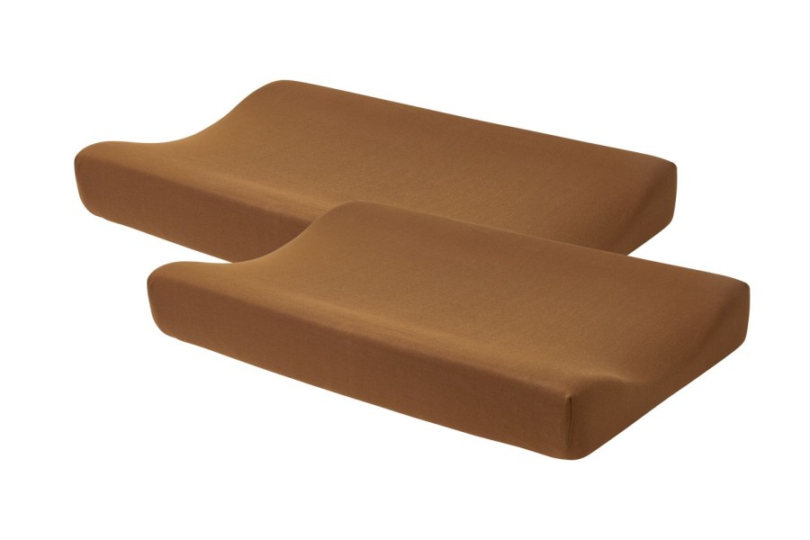 Verzorgen Meyco Baby | Aankleedkussenhoes 2-Pack Uni - Camel - 50X70Cm