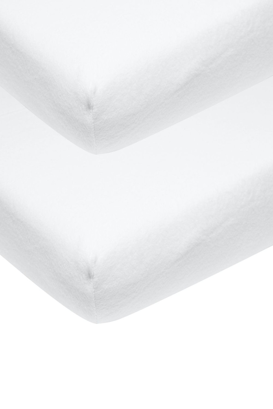 Slapen Meyco Baby | Molton Stretch Hoeslaken Juniorbed 2-Pack Uni - White - 70X140/150Cm