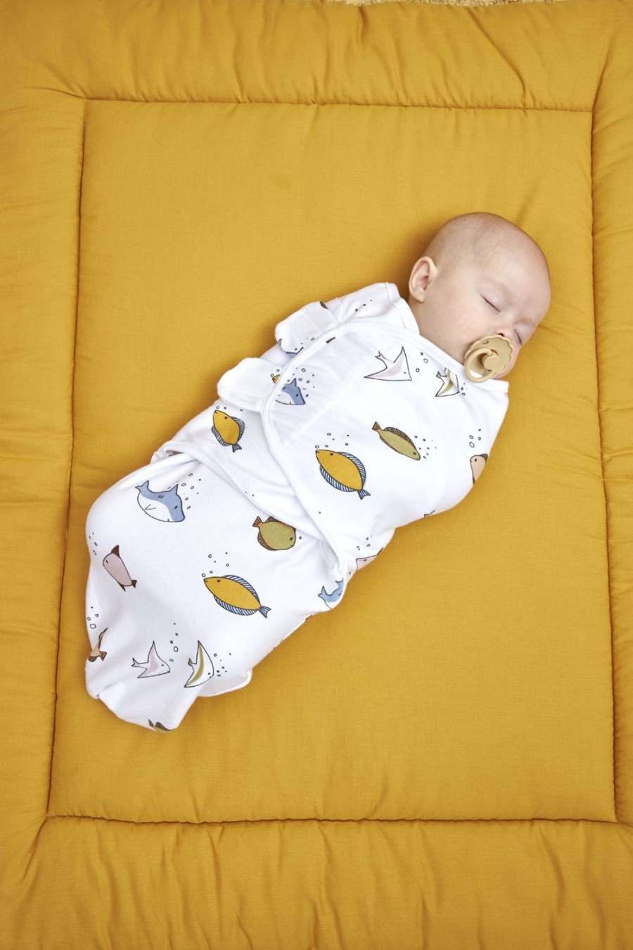 Slapen Meyco Baby | Swaddlemeyco Inbakerdoek Sea - Multicolour - 0-3 Maanden