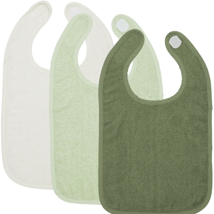 Thuis Meyco Baby | Slab 3-Pack Badstof Uni - Offwhite/Soft Green/Forest Green