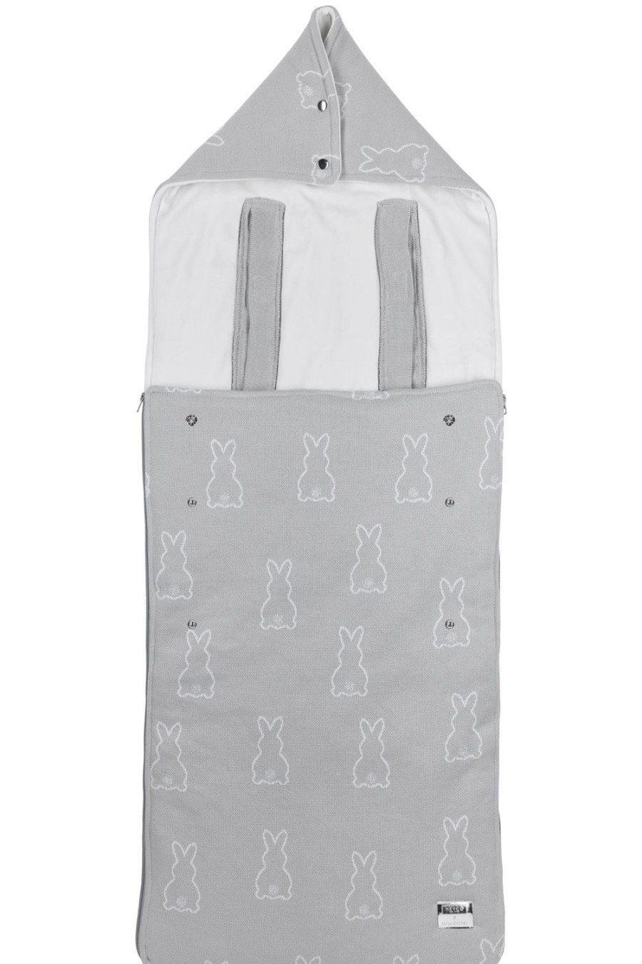 Onderweg Meyco Baby | Buggy Voetenzak Rabbit - Silver - 45X130Cm