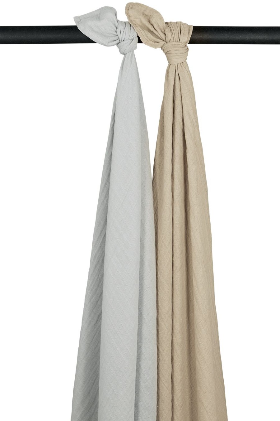 Verzorgen Meyco Baby | Swaddle 2-Pack Pre-Washed Hydrofiel Uni - Light Grey/Sand - 120X120Cm