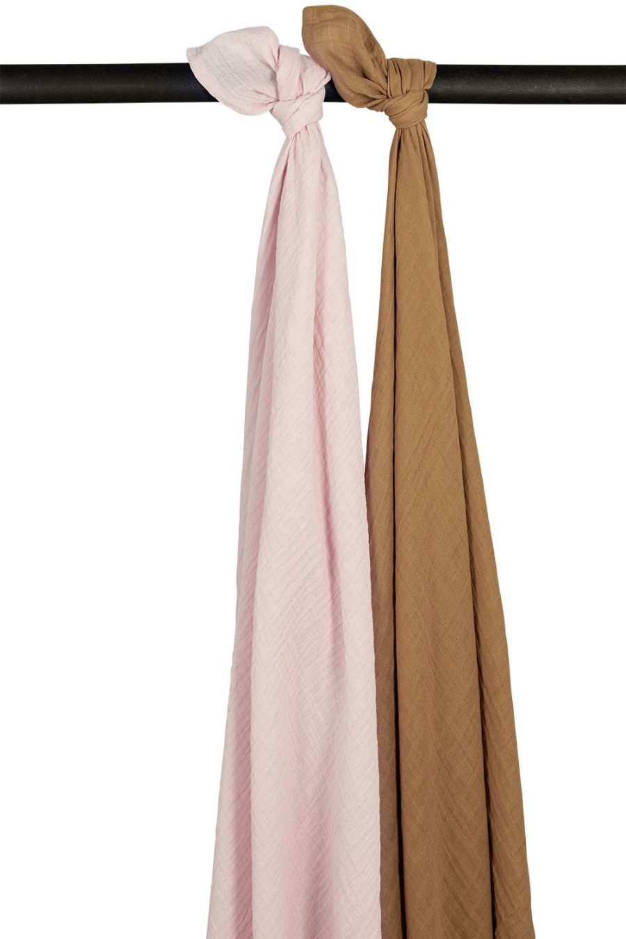 Verzorgen Meyco Baby | Swaddle 2-Pack Pre-Washed Hydrofiel Uni - Soft Pink/Toffee - 120X120Cm