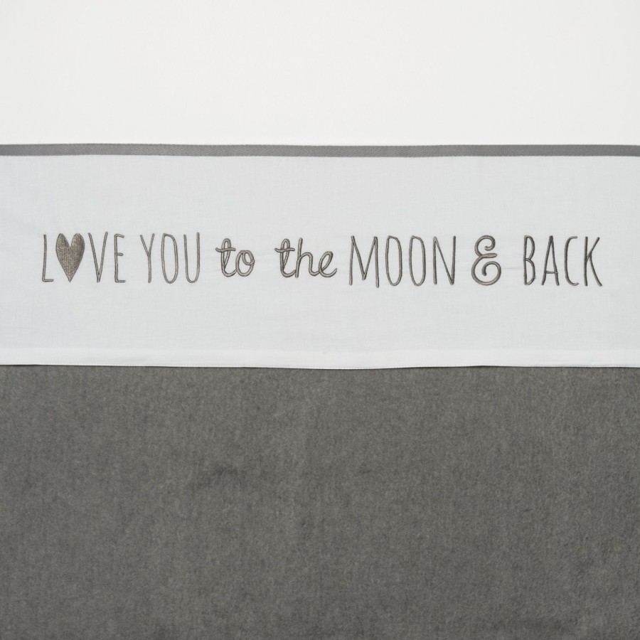 Slapen Meyco Baby | Wieglaken Love You To The Moon & Back - Grey - 75X100Cm