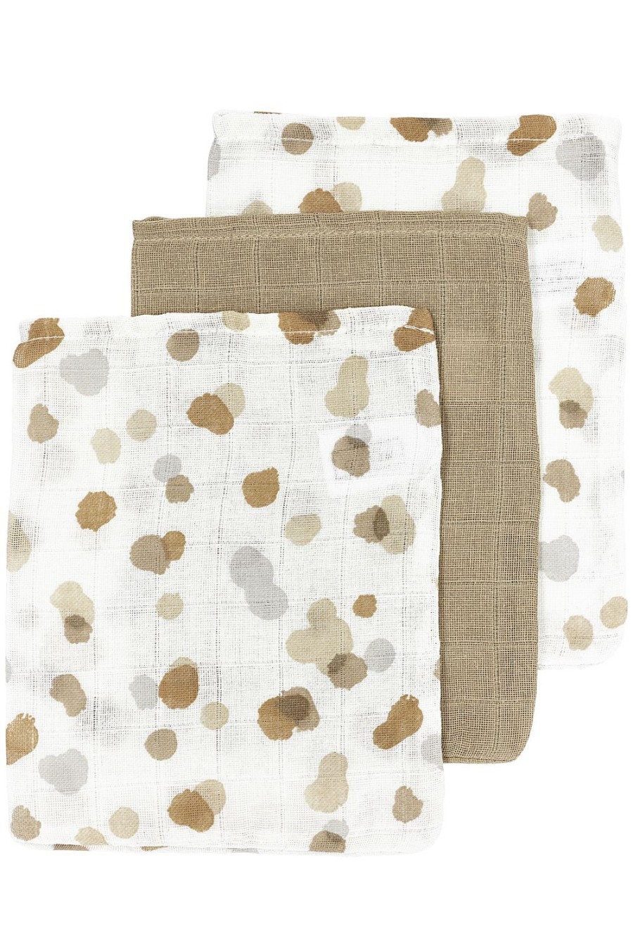 Verzorgen Meyco Baby | Washandjes 3-Pack Hydrofiel Stains - Sand - 20X17Cm