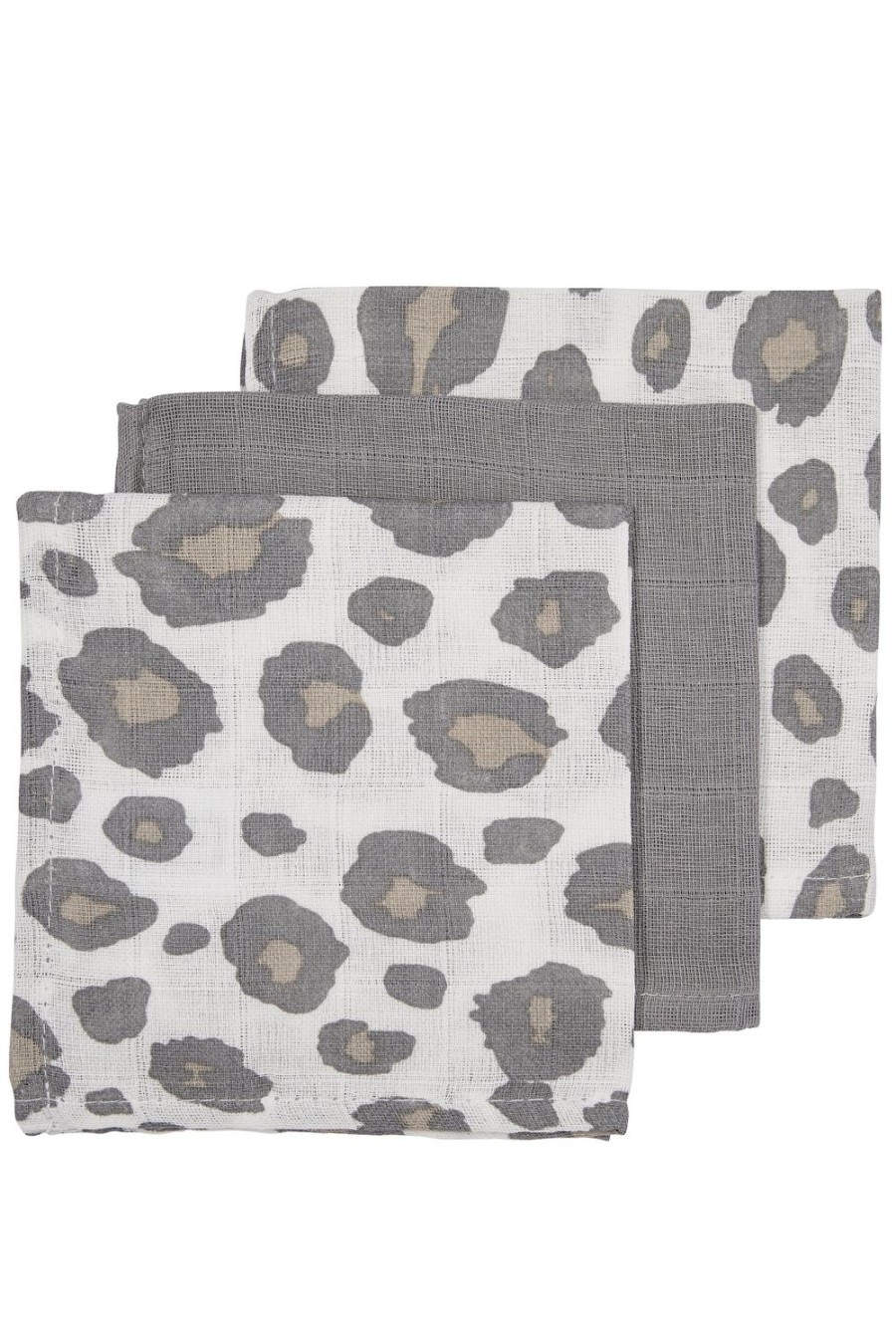 Verzorgen Meyco Baby | Monddoekjes 3-Pack Hydrofiel Panter - Neutral/Grey - 30X30Cm