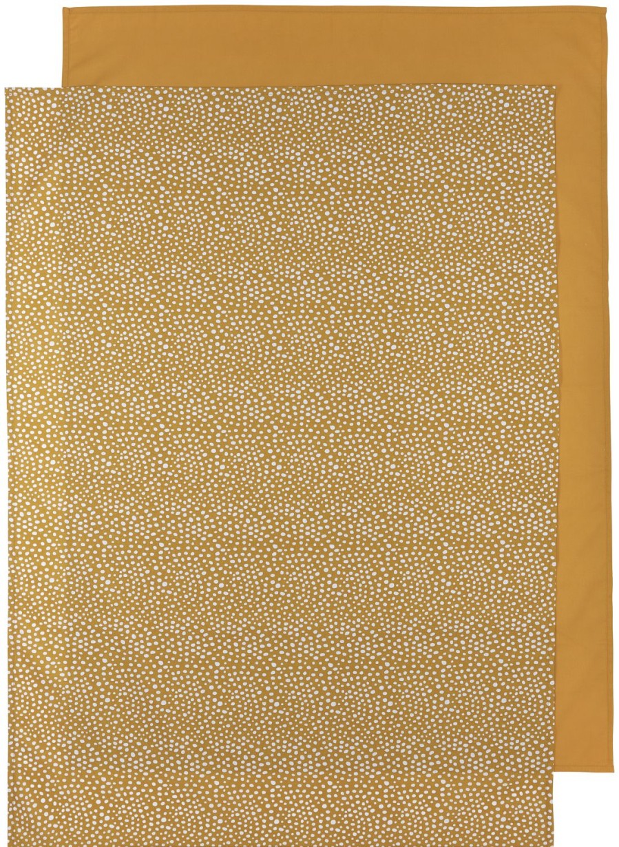 Slapen Meyco Baby | Wieglaken 2-Pack Cheetah/Uni - Honey Gold - 75X100Cm