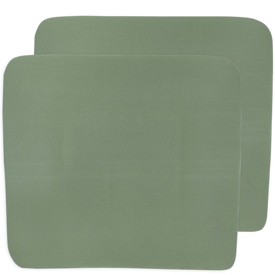 Verzorgen Meyco Baby | Aankleedkussenhoes 2-Pack Uni - Forest Green - 85X75Cm