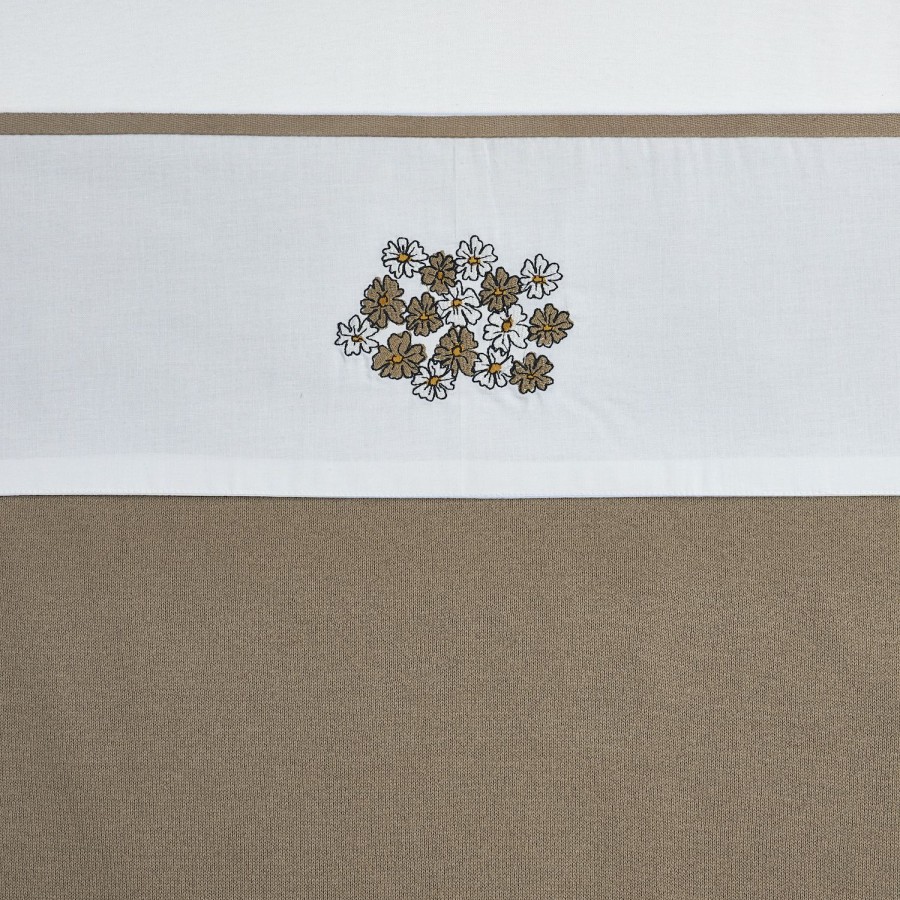 Slapen Meyco Baby | Ledikant Laken Vintage Flower - Taupe - 100X150Cm