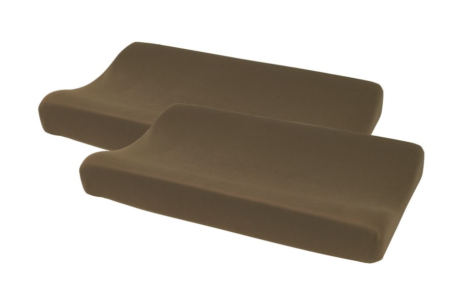 Verzorgen Meyco Baby | Aankleedkussenhoes 2-Pack Uni - Chocolate - 50X70Cm