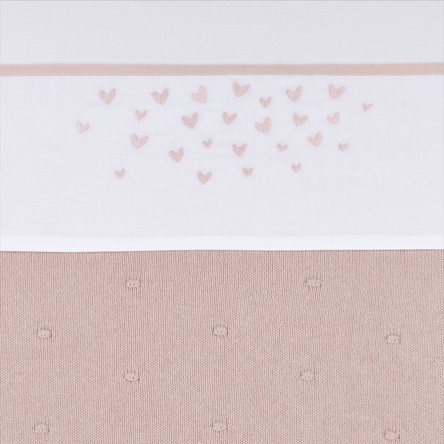 Slapen Meyco Baby | Wieglaken Hearts - Soft Pink - 75X100Cm