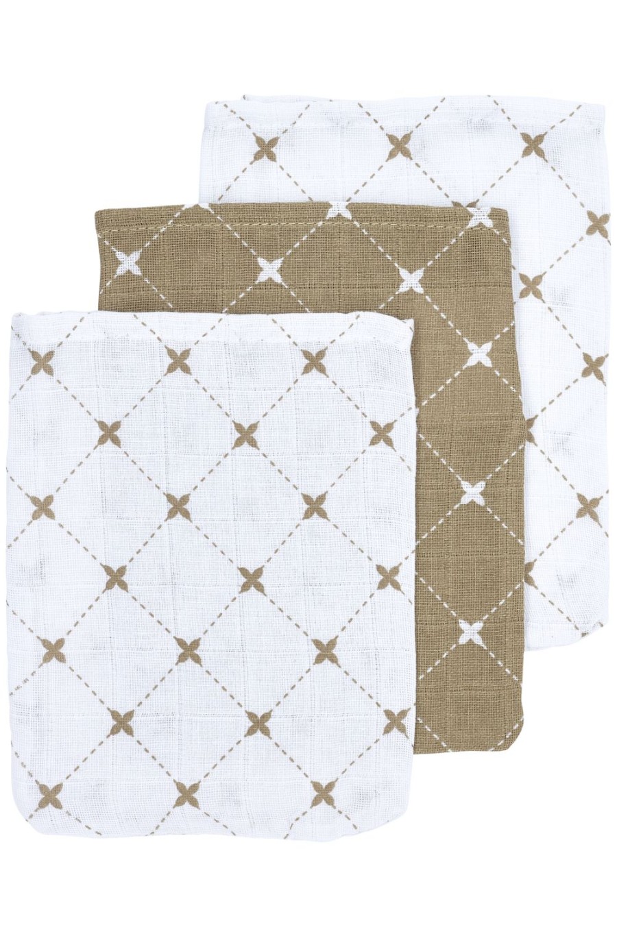 Verzorgen Meyco Baby | Washandjes 3-Pack Hydrofiel Louis - Taupe - 20X17Cm