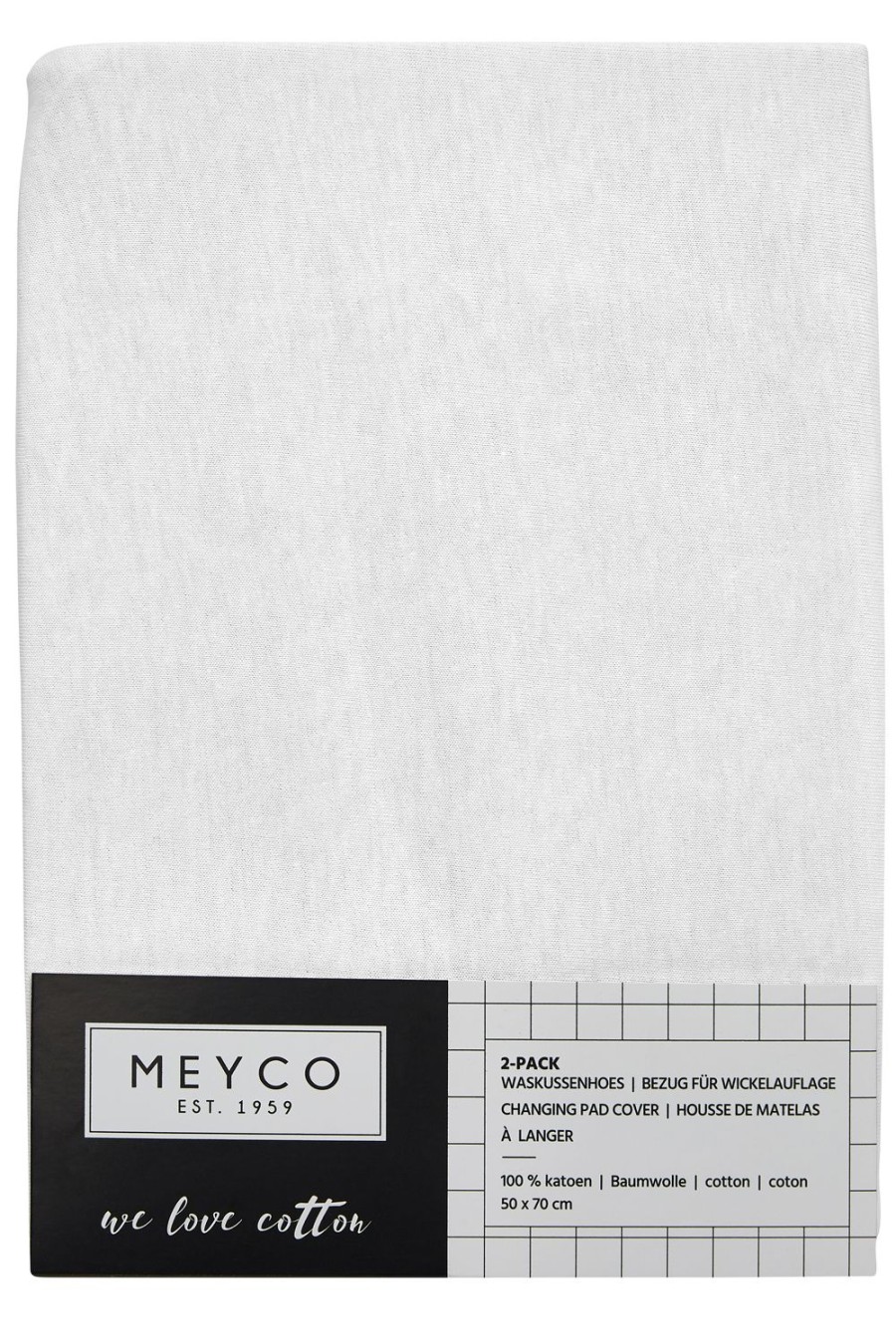 Verzorgen Meyco Baby | Aankleedkussenhoes 2-Pack Uni - White - 50X70Cm