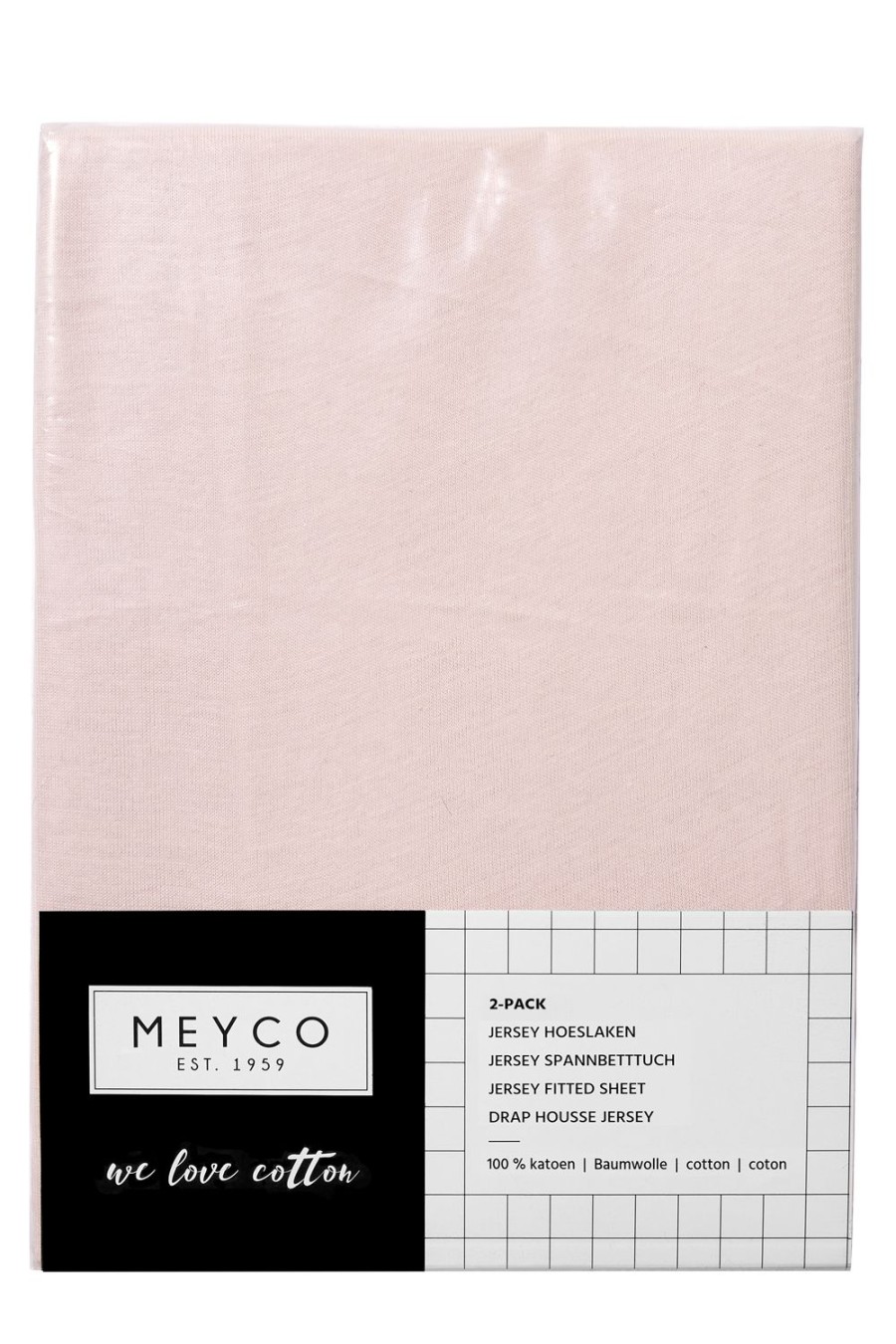 Slapen Meyco Baby | Hoeslaken Ledikant 2-Pack Uni - Light Pink - 60X120Cm