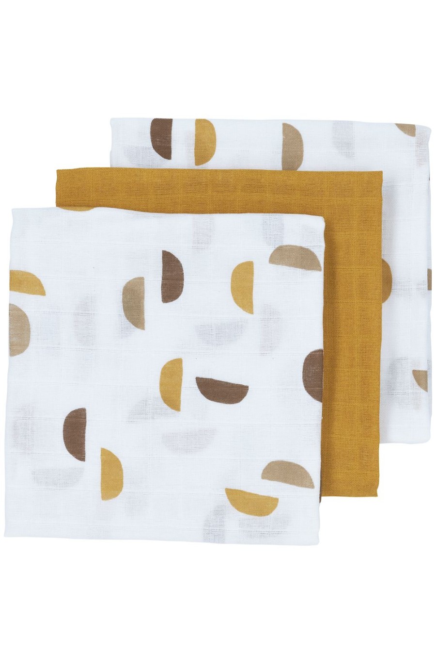 Verzorgen Meyco Baby | Hydrofiele Doeken 3-Pack Shapes - Honey Gold - 70X70Cm