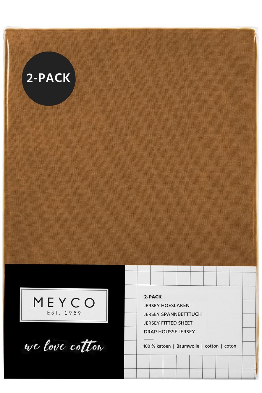 Slapen Meyco Baby | Hoeslaken Wieg 2-Pack Uni - Camel - 40X80/90Cm