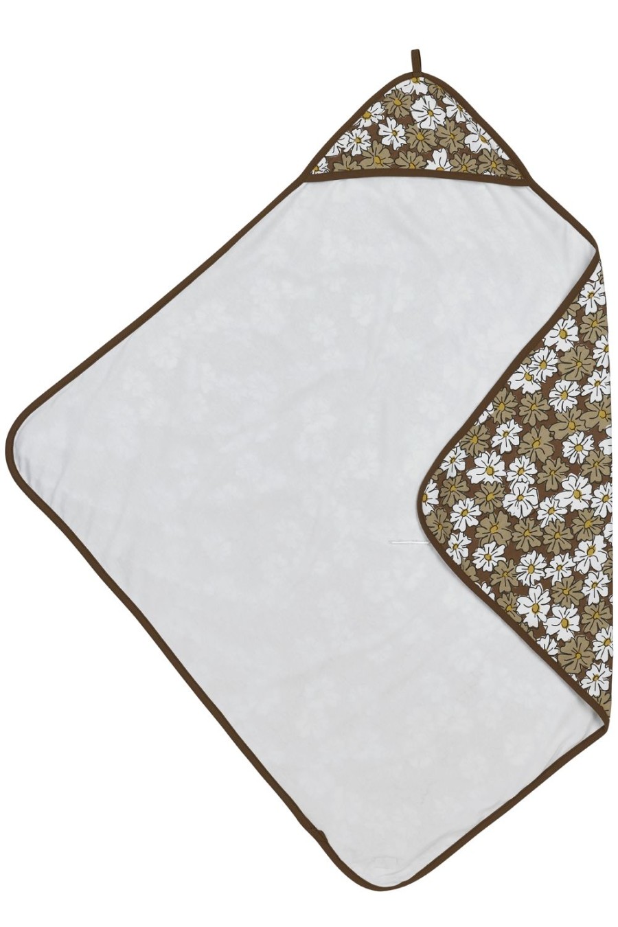 Verzorgen Meyco Baby | Badcape Vintage Flower - Chocolate - 90X90Cm