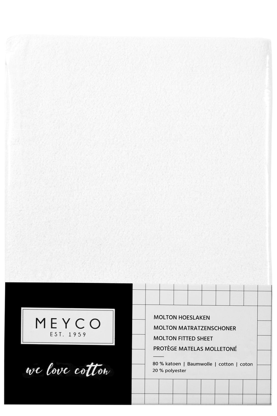 Slapen Meyco Baby | Molton Stretch Hoeslaken Wieg Uni - White - 40X80/90Cm