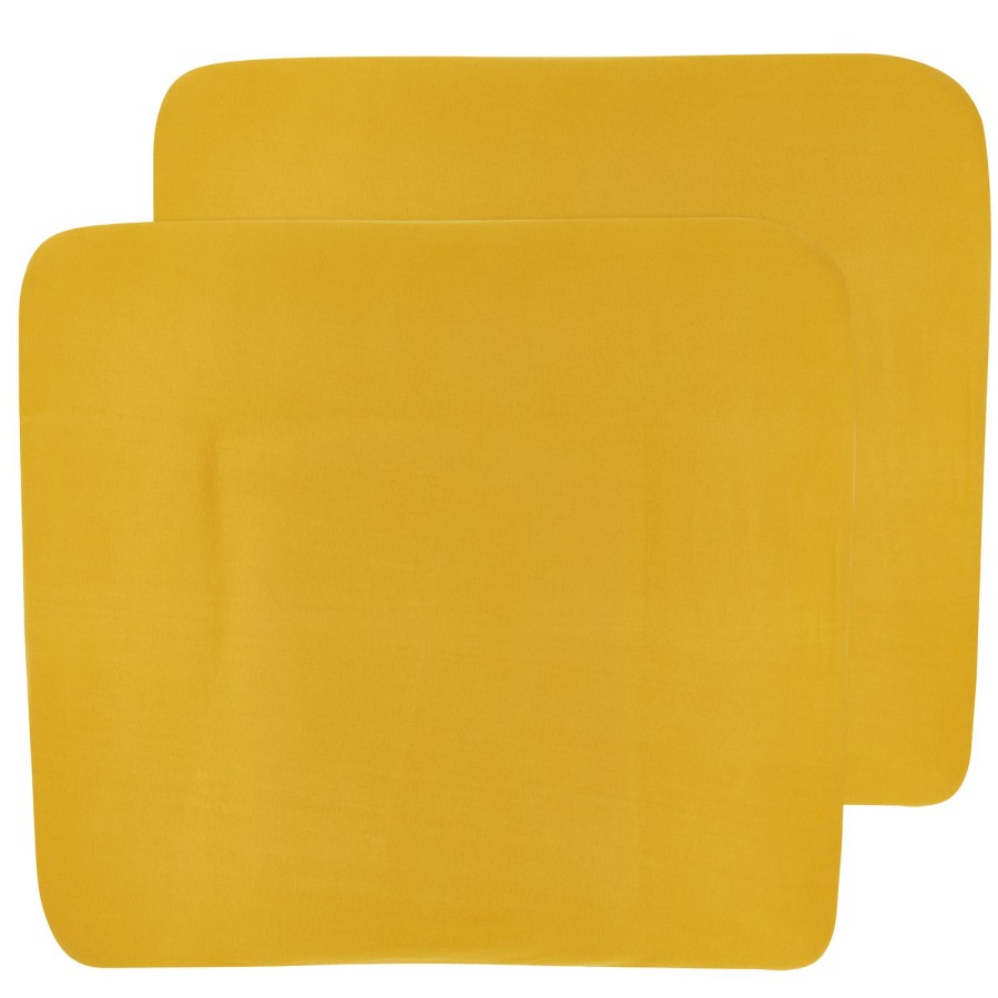 Verzorgen Meyco Baby | Aankleedkussenhoes 2-Pack Uni - Okergeel - 85X75Cm