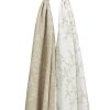 Verzorgen Meyco Baby | Swaddle 2-Pack Hydrofiel Branches - Sand - 120X120Cm