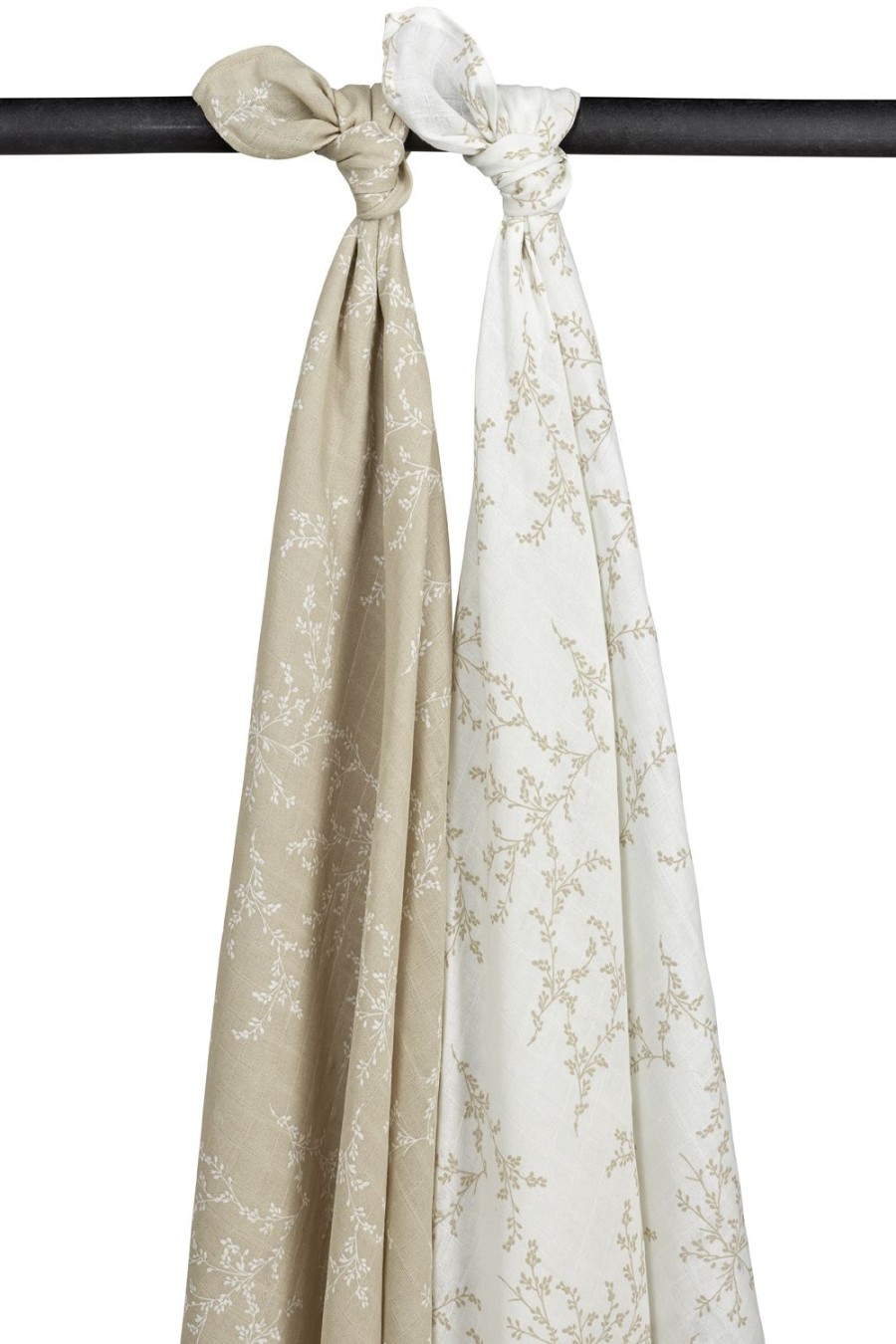 Verzorgen Meyco Baby | Swaddle 2-Pack Hydrofiel Branches - Sand - 120X120Cm