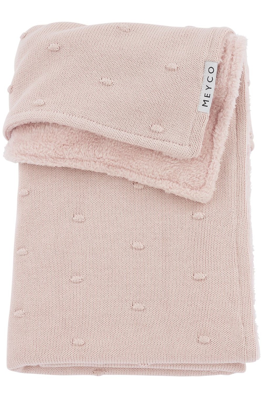 Slapen Meyco Baby | Ledikant Deken Mini Knots Teddy - Soft Pink - 100X150Cm