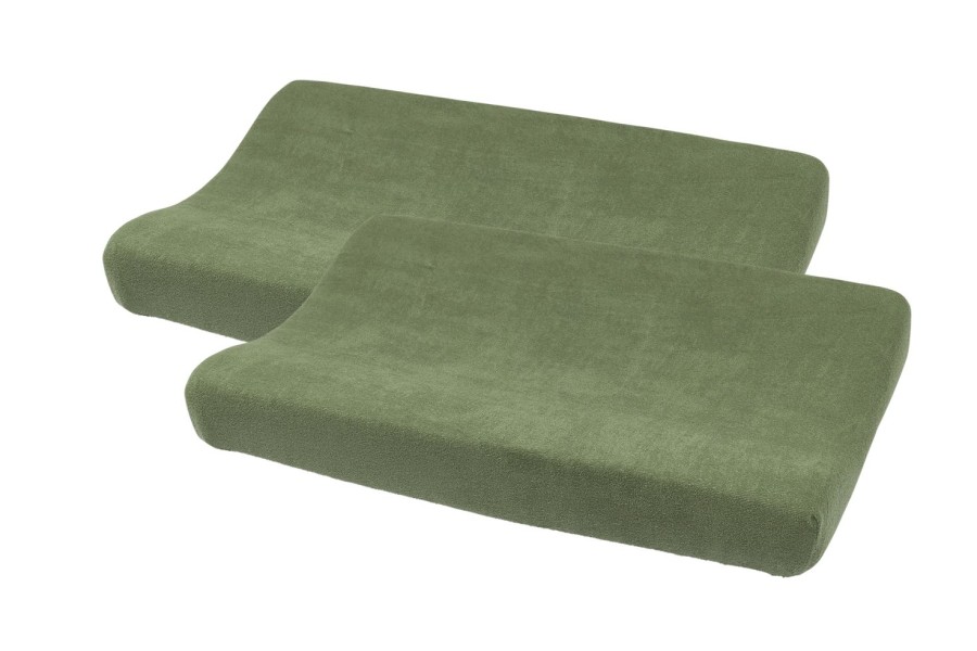 Verzorgen Meyco Baby | Aankleedkussenhoes 2-Pack Badstof Uni - Forest Green - 50X70Cm