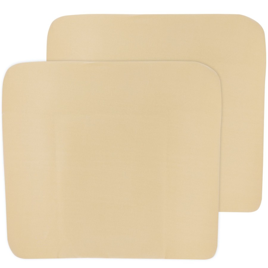 Verzorgen Meyco Baby | Aankleedkussenhoes 2-Pack Uni - Warm Sand - 85X75Cm