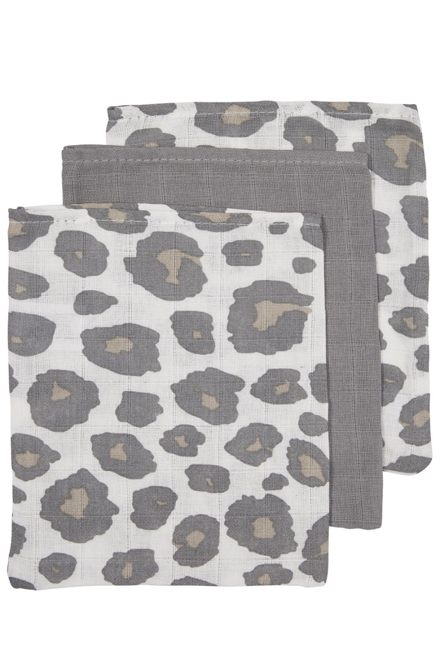 Verzorgen Meyco Baby | Washandjes 3-Pack Hydrofiel Panter - Neutral/Grey - 20X17Cm